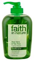 Антибактериальное натуральное жидкое мыло "faith in nature"Алоэ Вера и Чайное дерево 300мл
